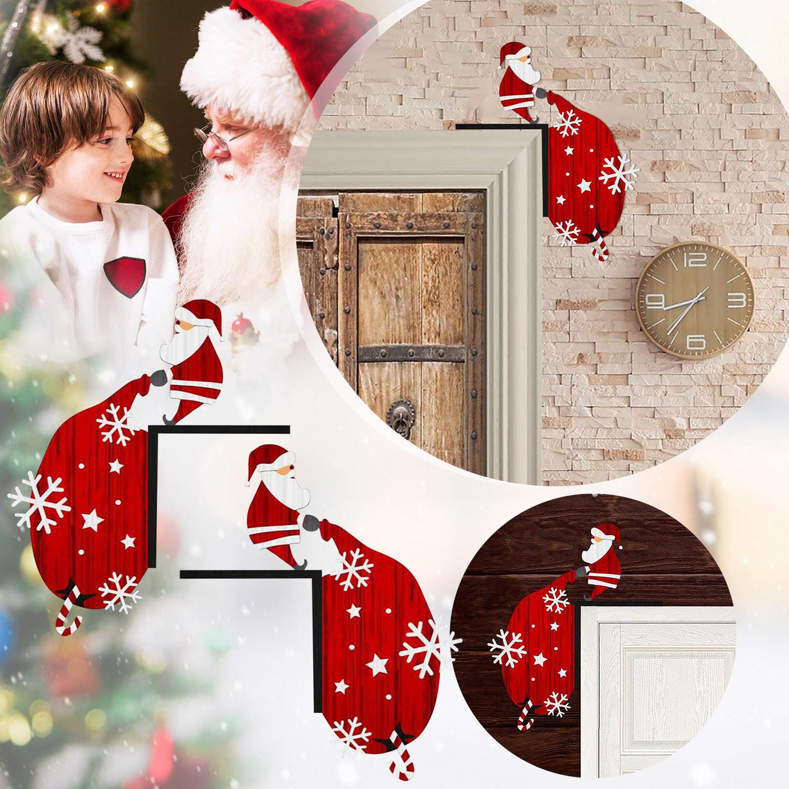 Рождество Санта-Снеговик Шляпа Угловое Украшение Двери Рождество