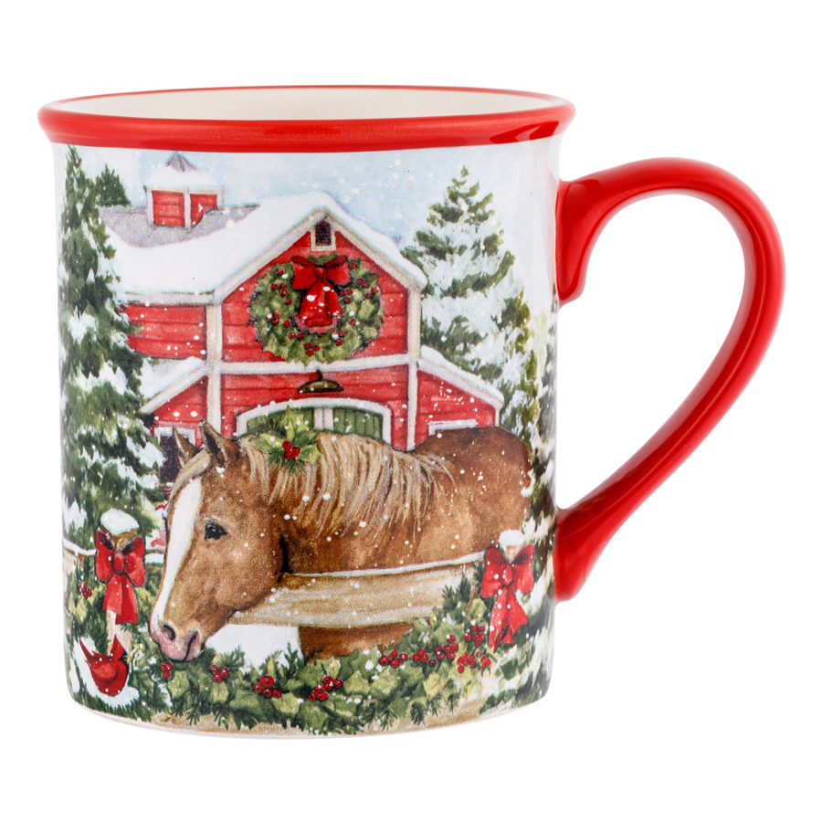 Кружка Certified Int Рождество в усадьбеЛошадь гнедая 470 мл, керамика
